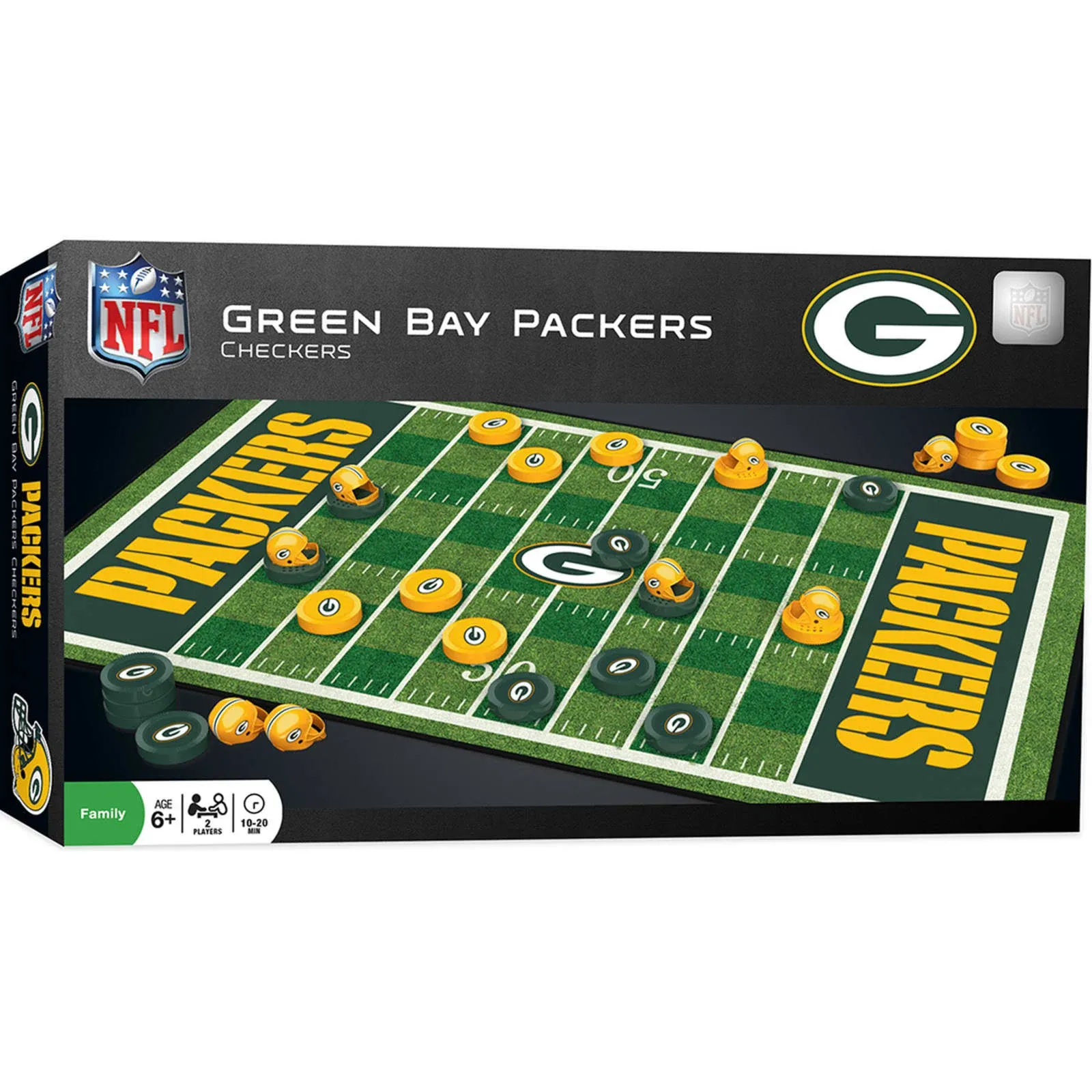 MasterPieces Family Game - NFL Green Bay Packers Checkers - Officially Licensed Board Game for Kids & Adults