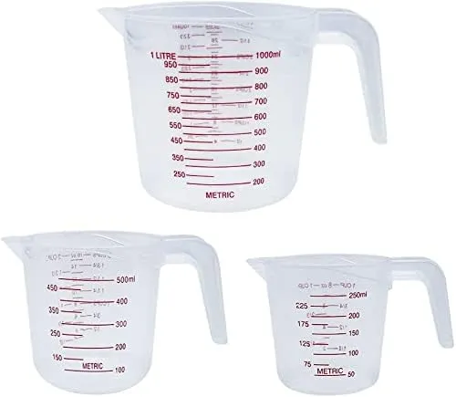 Measuring Cups BPA-free Plastic Measuring Cup with Spout and Handle Grip Microwave and Dishwasher Safe 4 Cup Measuring Cup with Ml and Oz Measurement 1000ml 32 Oz