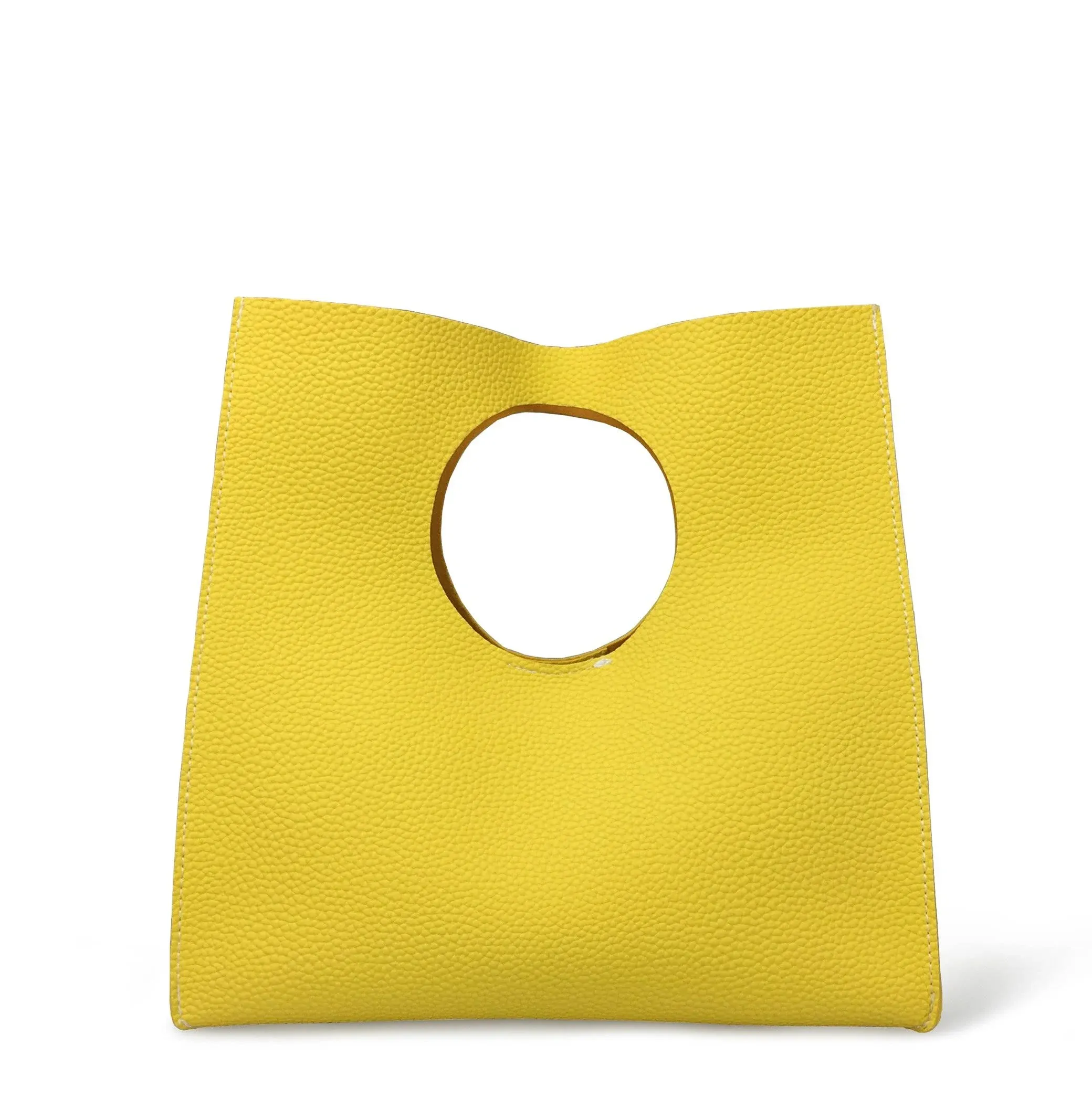 Hoxis Vintage Minimalist Style Soft Pu Leather Handbag Clutch Small Tote (Yellow)