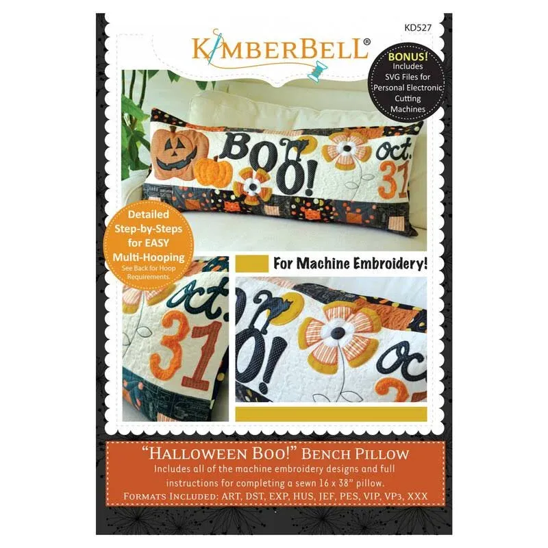 Kimberbell - Halloween Boo! Bench Pillow Machine Embroidery CD