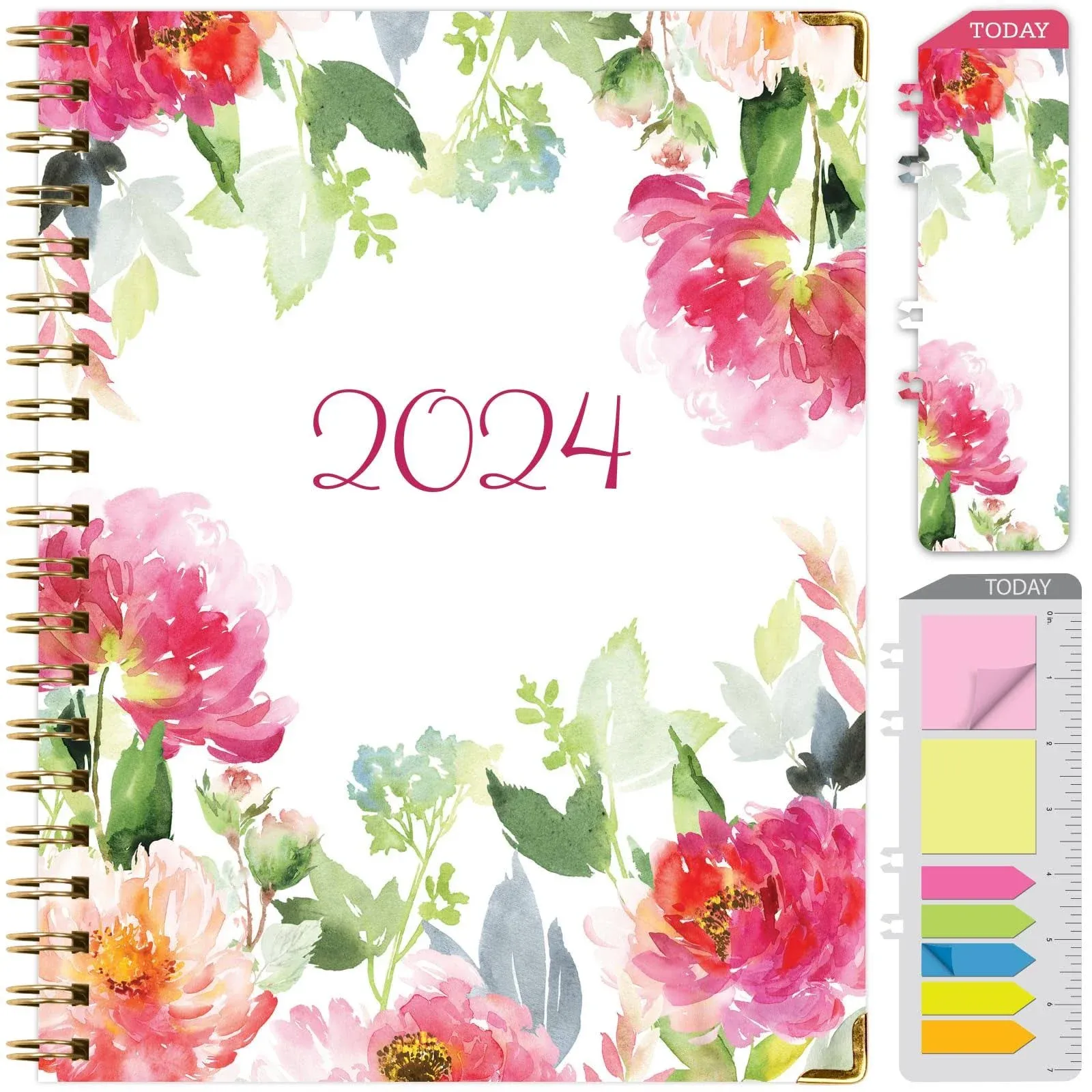 Hardcover CY 2024 Fashion Planner - 8.5"x11" (Elegant Floral)