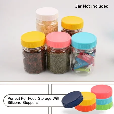 18 Pcs Plastic Mason Jar Lids Wide Mouth Mason Canning Jars Top Food Storage