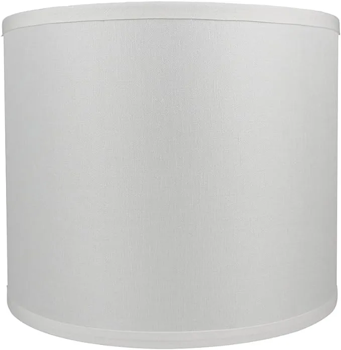 Urbanest Classic Drum Smooth Linen Lampshade, 12-inch by 12-inch by 10-inch, Off White