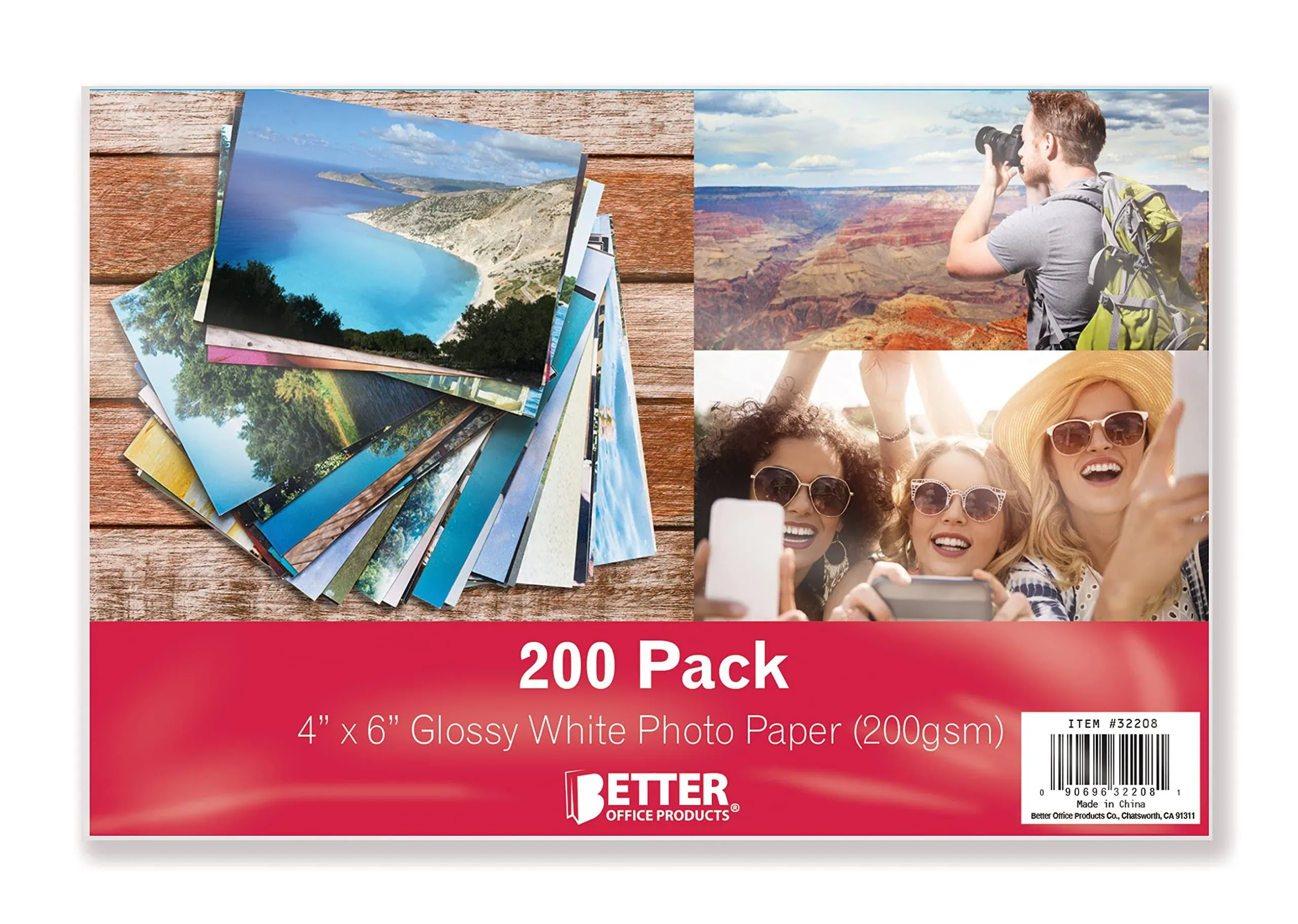 Glossy Photo Paper, 4 x 6 Inch, 200 Sheets, 200 gsm, 200PK