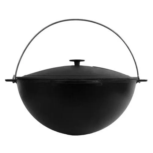 Dutch Oven Pot with Lid Cast Iron Asian Cauldron (Kazan) with Cast Iron Lid Camping Wok Kazan Cooking Pot Kitchen Pot Cookware (15.85 qt. (15 L))