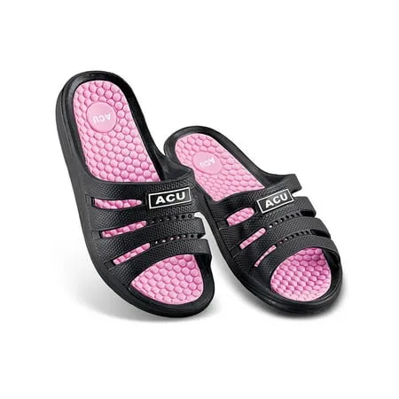 Lightweight Massaging Comfort Waterproof Slides - Helps Enhance Circulation in Feet for Indoor and Outdoor Use