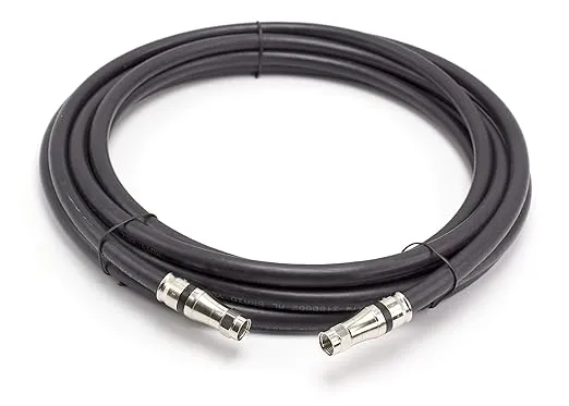 100 Feet - RG-11 Coaxial Cable F Type Cable High Definition with RG11 Coax Compression Connectors - (Black)