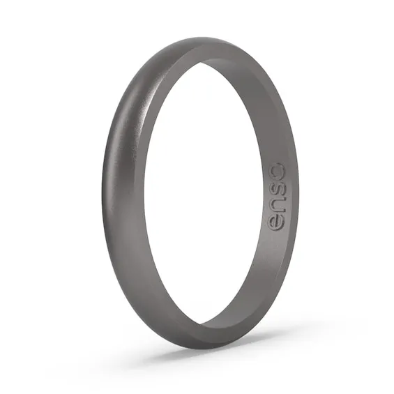 Enso Rings Elements Collection - 2.54mm Classic Halo Platinum Silicone Band