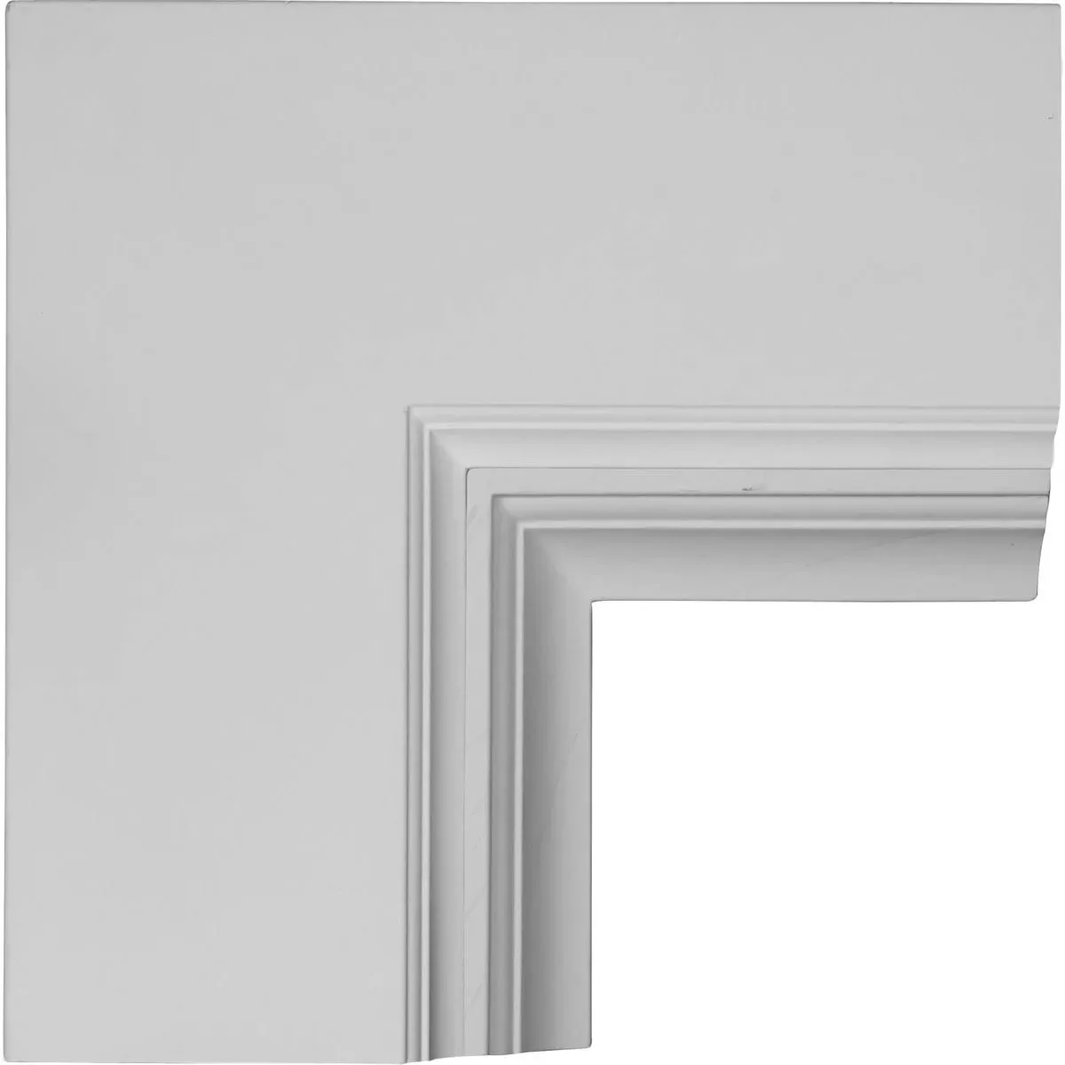 Ekena Millwork CC08PIC04X14X14DE Perimeter Inside Corner for 8" Deluxe Coffered Ceiling System (Kit), 14"W x 4"P x 14"L, Primed