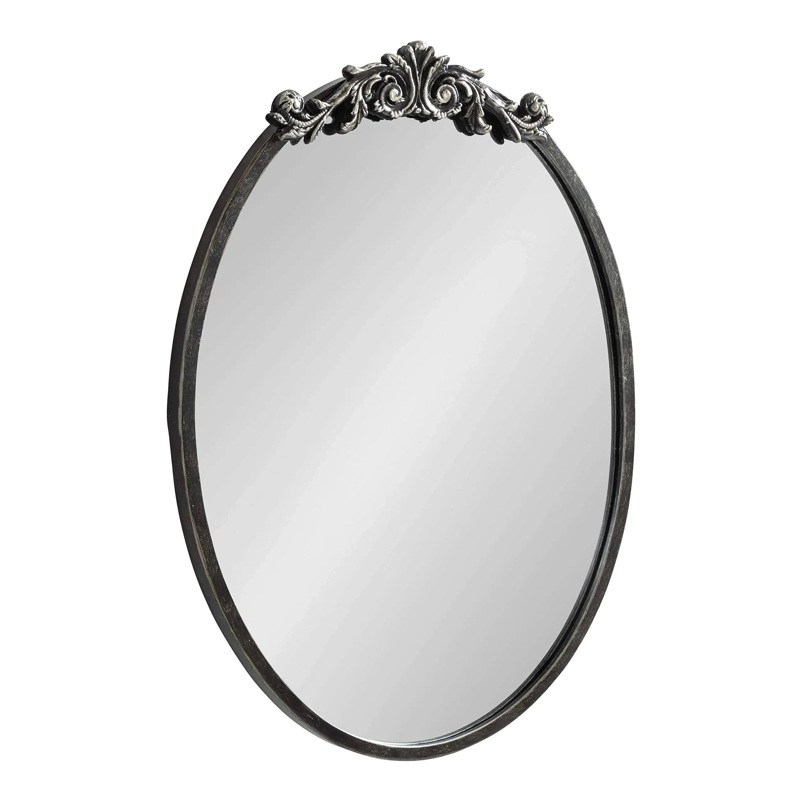 Kate and Laurel Arendahl 18" x 24" Oval Wall Mirror in Black