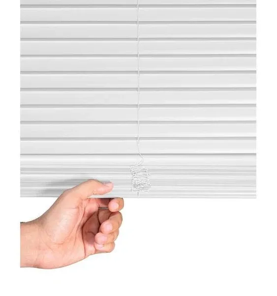 CHICOLOGY Cordless 1 Inch Vinyl Mini Blinds Gloss White Room Darkening 25 W X 84 H