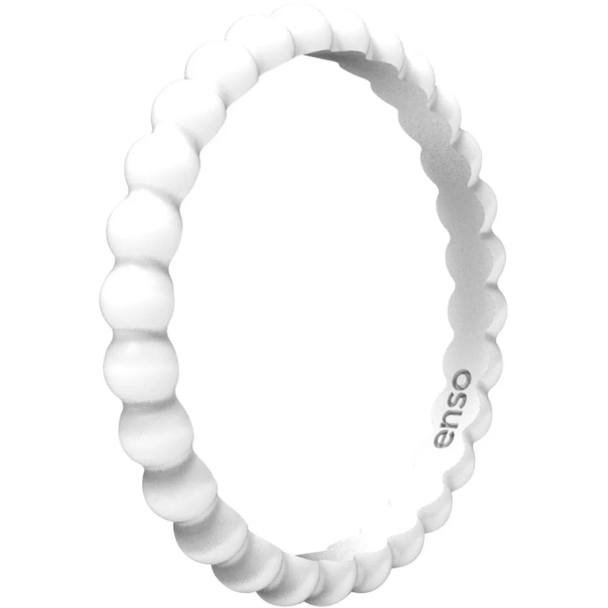 Enso Rings Beaded Stackables Series Silicone Ring - White, Size: 6