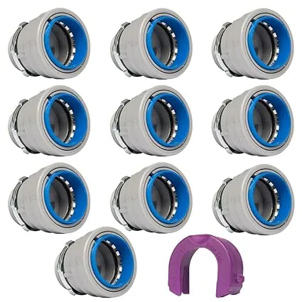 QuickFitting 3/4 inch Junction Box Connector | Push Install PVC Electrical Conduit Fitting | for Rigid SCH 40 and SCH 80 PVC Conduit | 10-Pack Liquid Tight Conduit Box Connectors