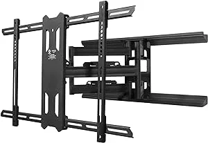 Kanto PDX680 Full Motion Articulating TV Wall Mount for 39-inch to 80-inch TVs Weighing up to 125 Pounds | Integrated Cable Management | Low Profile and 24-in Extension | Black