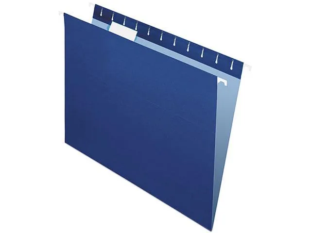 Pendaflex 81615 Hanging File Folders, 1/5 Tab, Letter, Navy, 25/Box