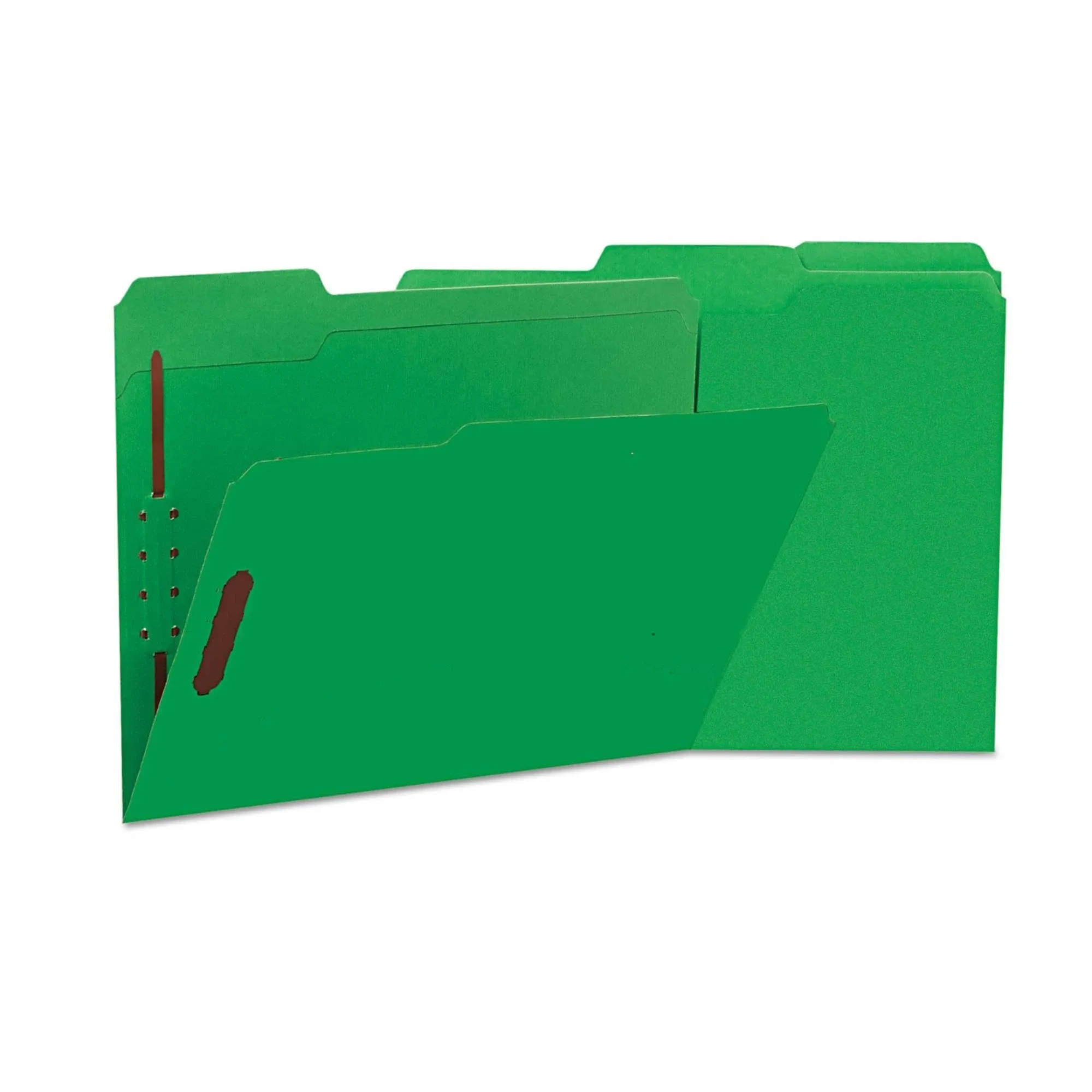 Universal One Manila Folders, 2 Fasteners, 1/3 Tab, Letter, Green, 50/BX