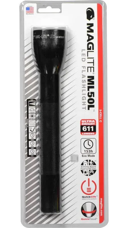 Maglite ML50L LED 3-Cell C Flashlight, Black