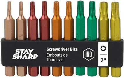 2" Assorted Torx Colored Bit Clip (10 Pack) Industrial Screwdriver Bit - Recyclable (Item# 75005)