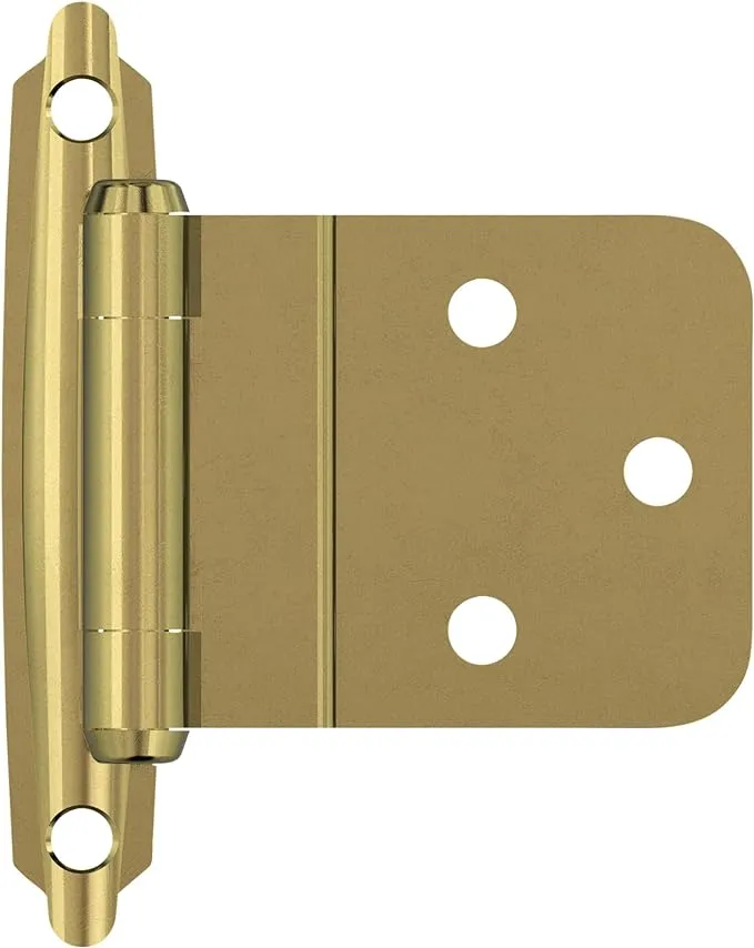 Amerock Variable Overlay Face Frame Mount Self Closing Cabinet Hinge - PAIR (Burnished Brass)