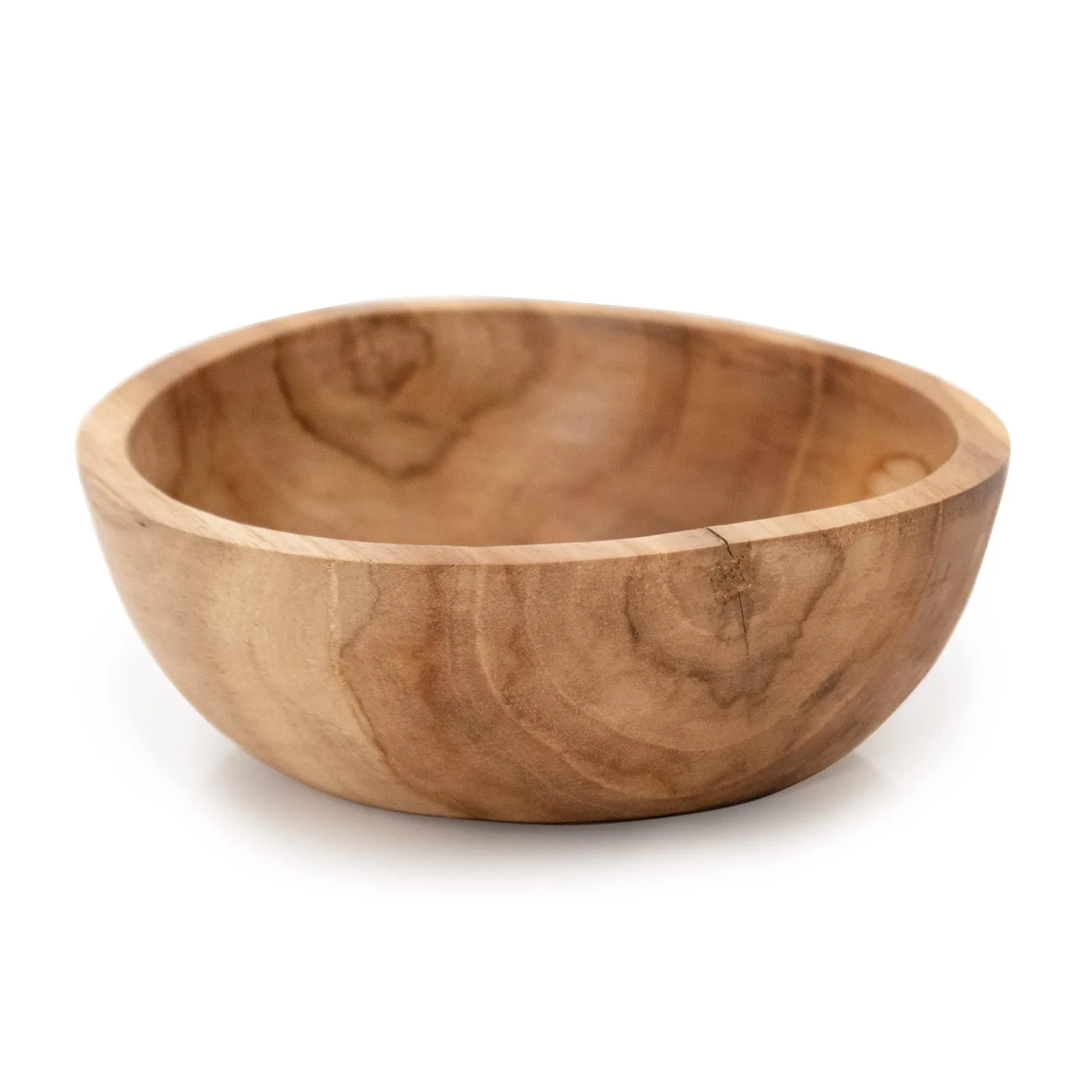 Andaluca Hand Carved Teak Wood Mini Decorative Round Bowl (6" Diameter)