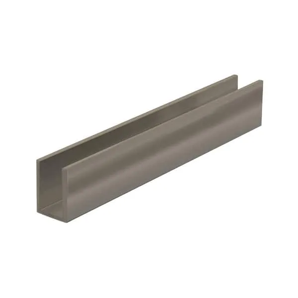 Brushed Nickel 3/8" Fixed Panel Shower Door Deep U Channel 95" Inches by Fab ...