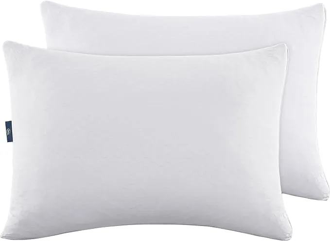 Serta Power Chill Pillows King Size Set of 2, Cooling, Down Alternative Bed Pillow for Side, Stomach or Back Sleepers, White, 1 Count