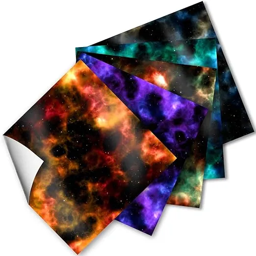 Craftopia Craft Vinyl Squares - 12 x 12-Inch Galaxy Space Patterned Sheets for Design, Other