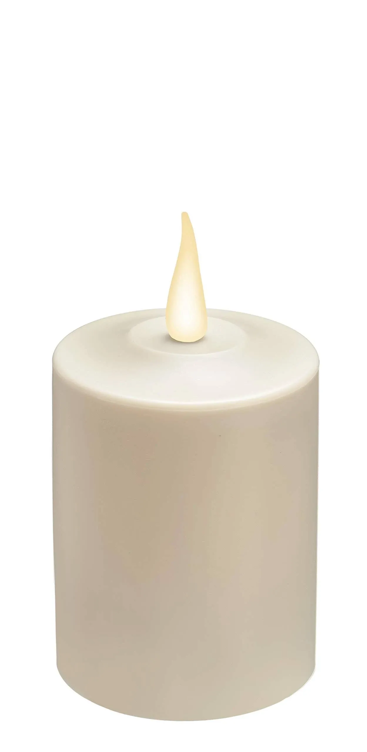 FPC1584 Weatherproof Flameless Indoor/Outdoor 4-Inch Battery Powered Pillar Candle with Warm White Realistic Flame