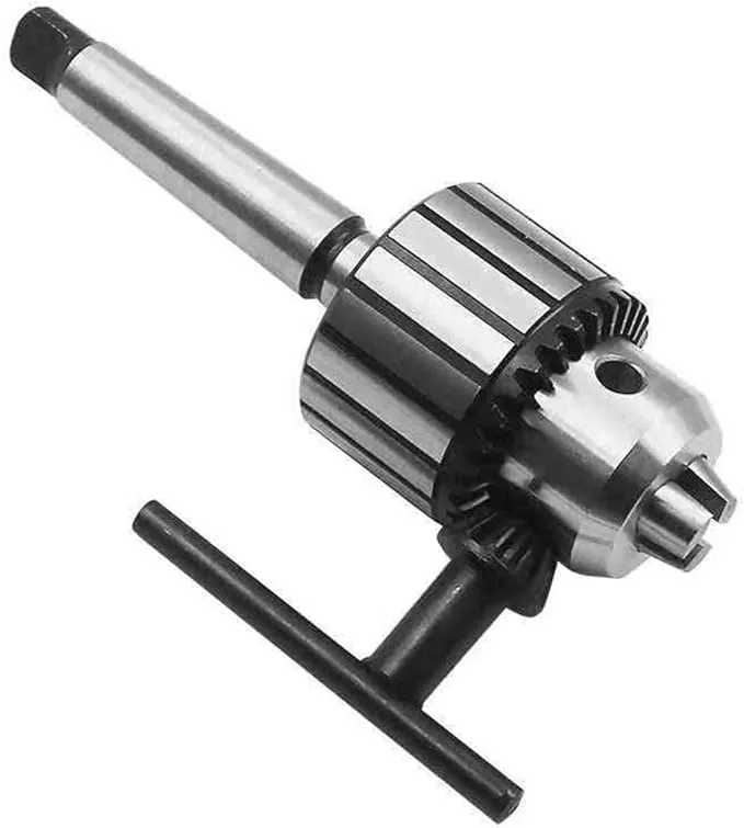 HFS(R) Drill Chuck with #2 Morse Taper Arbor and Chuck Key 3-Jaw for Lathes Drilling Machine 1/32"-1/2" (1-13mm)