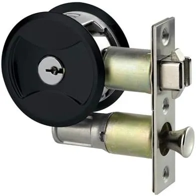 Keyed Pocket Door Lock CL4ENTR Black