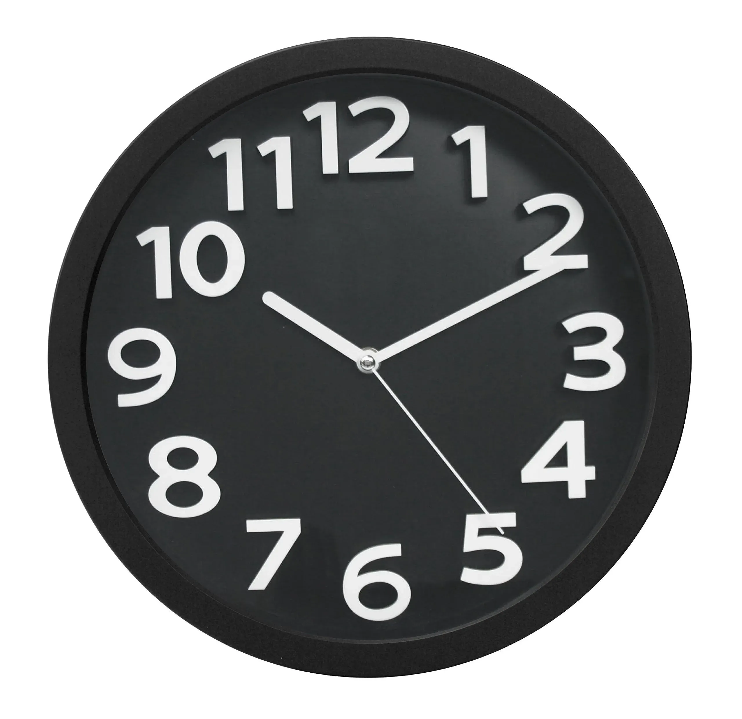 Tempus Silent Sweep Wall Clock, Plastic, 13" (TC62127B)