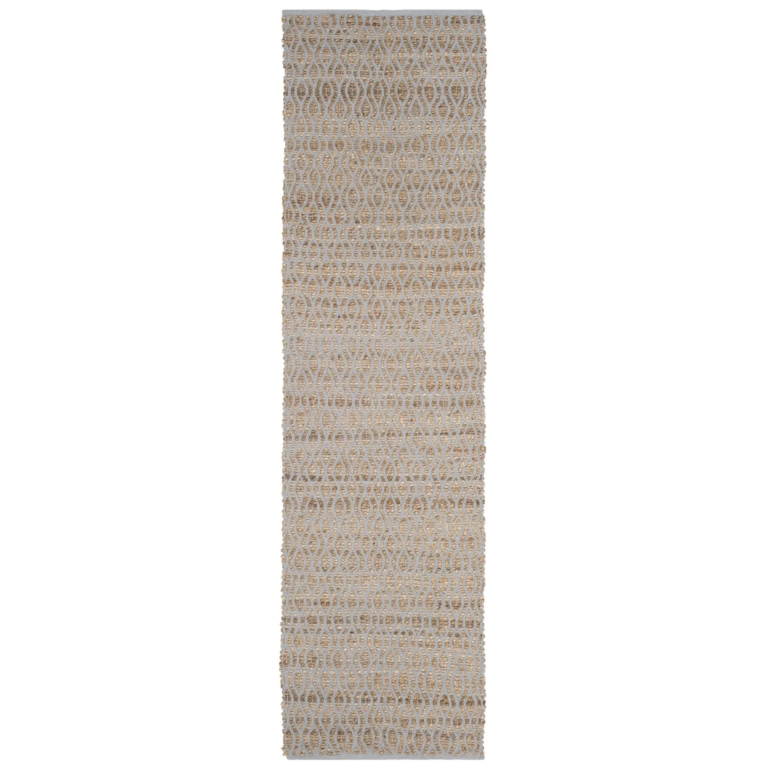 SAFAVIEH Cape Cod Collection Runner Rug - 2'3" x 8', Silver & Natural, Handmade Flat Weave Jute, Ideal for High Traffic Areas in Living Room, Bedroom (CAP821J)