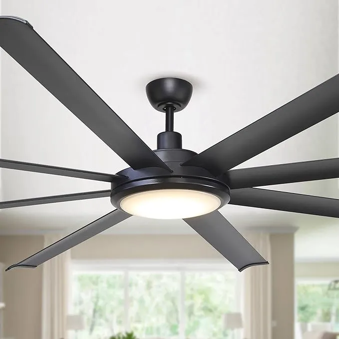 Parrot Uncle 75" Industrial Ceiling Fan with Lighting and Remote Control New F8219110V