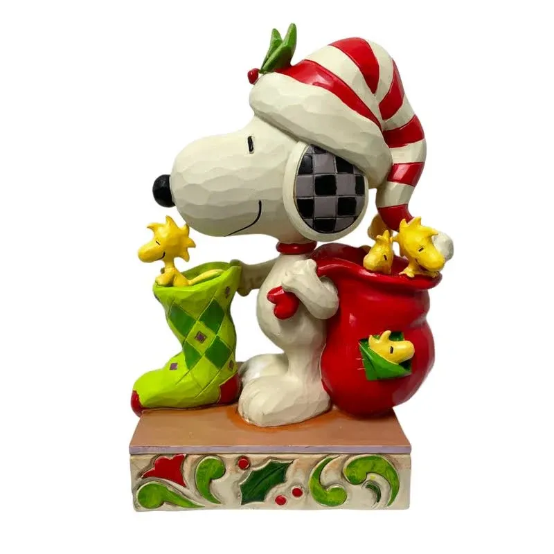 Jim Shore Peanuts Snoopy With Stocking and Woodstock-6008<wbr/>957