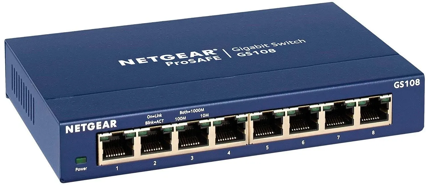 NETGEAR GS108 8-Port Gigabit Ethernet Unmanaged Switch