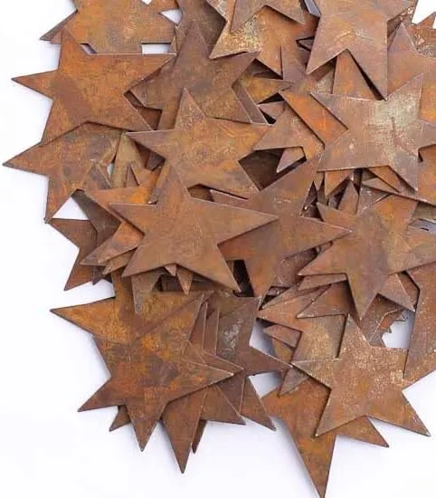 Bulk Buy of 100 Rusty Tin Primitive 1-3/4&#034; Stars