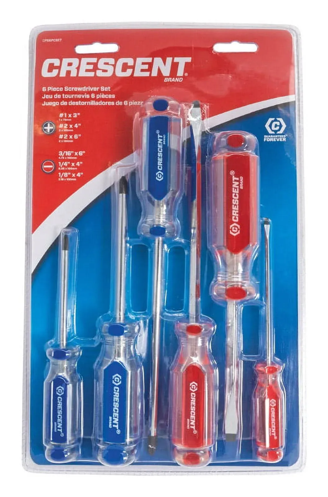 Crescent CPS6PCSET 6 Pc. Phillips�/Slot<wbr/>ted Acetate Screwdriver Set