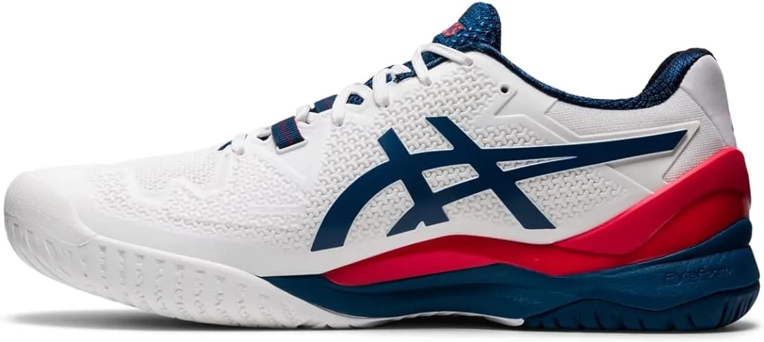 ASICS Gel-Resolution 8 Men's Tennis Shoes White/Mako Blue : 11.5 EE - Wide