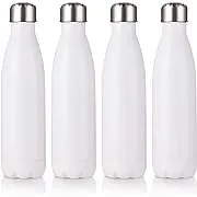 Sublimation Cola Shaped Bottles Glossy White 17 oz 4 Pack