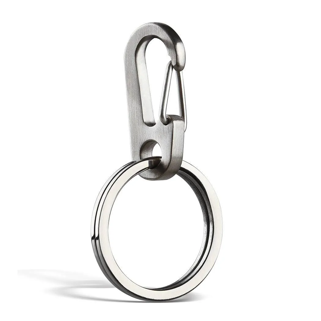 Titanium Keychain Carabiner Clip - Large Quick Release Snap Hook and Key Ring, Key Organizer Holder for Men and Women