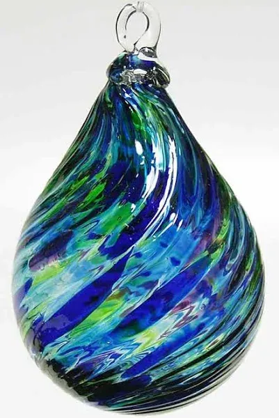 Raindrop Ornaments Ocean Twist - No Box by Glass Eye Studio