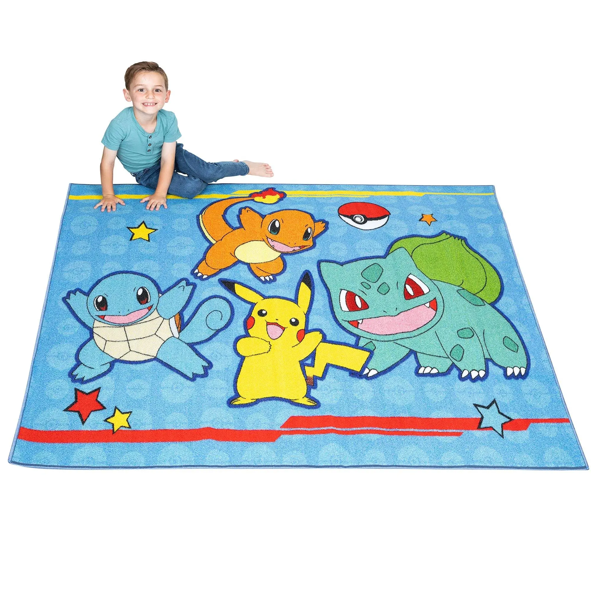  Kids Room Non Slip Area Rug, 69 In X 52 In, Pokemon