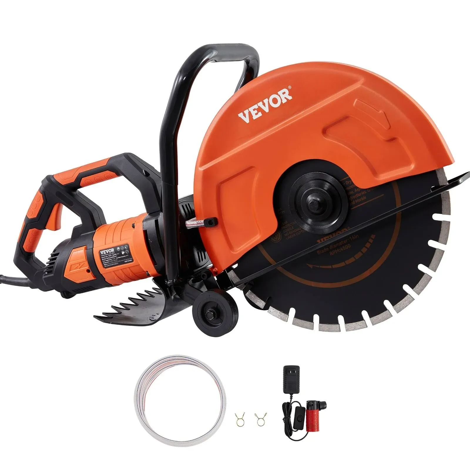 VEVOR 16&#039;&#039; Electric Concrete Saw Wet/Dry Saw Cutter with Water Pump and Blade