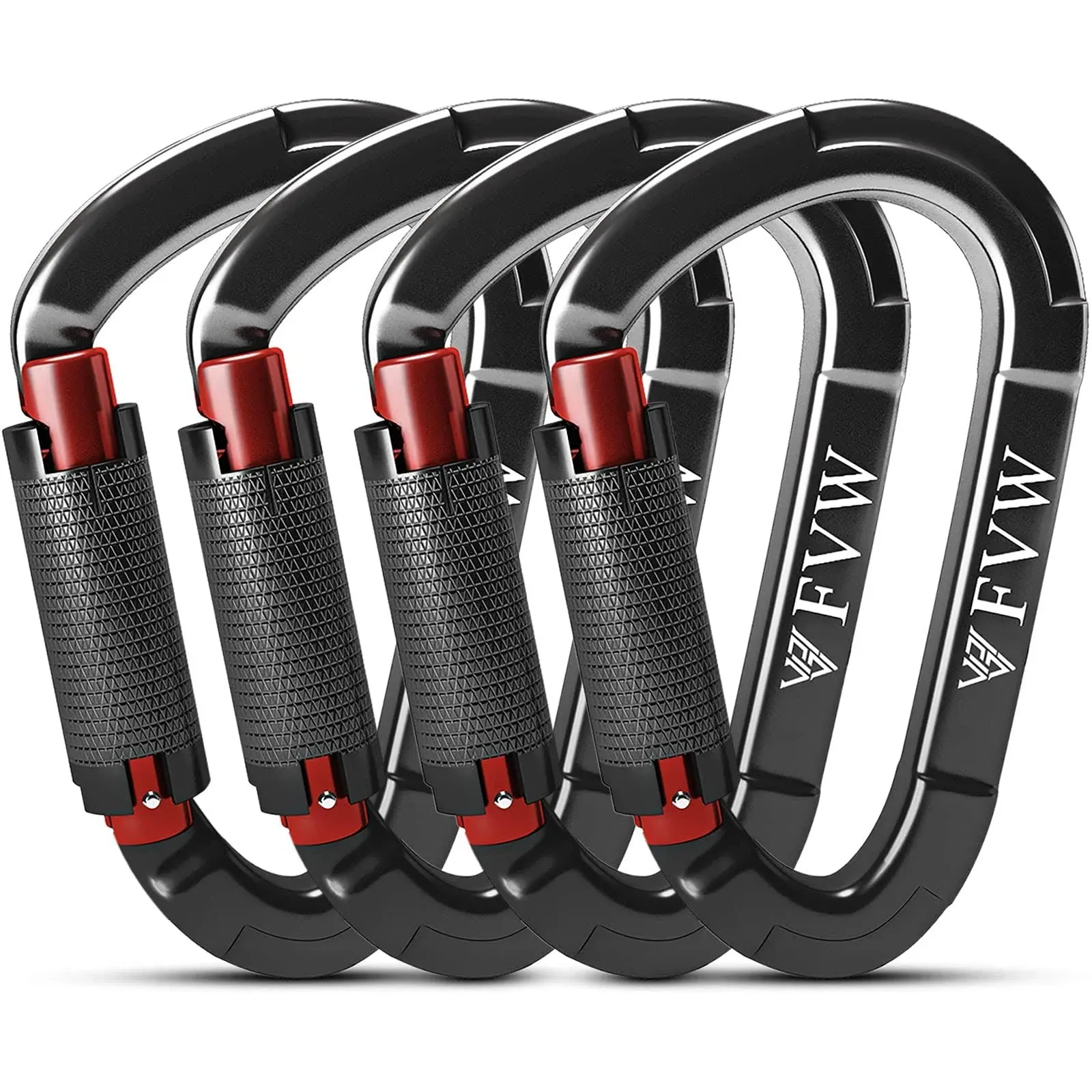 4Pcs 25KN(5620Lbs) Automatic Lock Carabiner Clips Large D-Ring for Rock Climbing