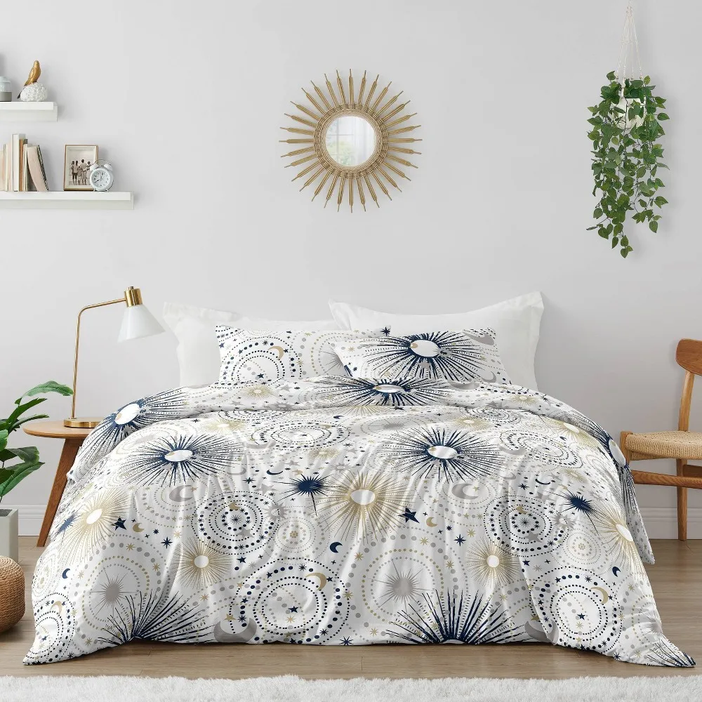 3pc Celestial Full/Queen Kids' Comforter Bedding Set Navy and Blue - Sweet Jojo