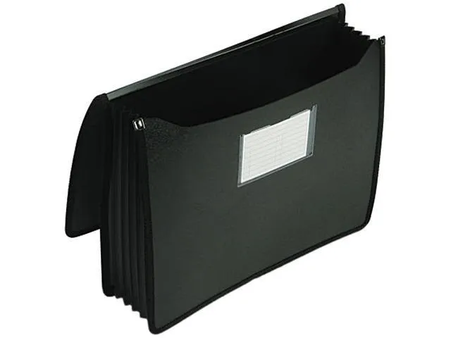 Smead Poly Premium Expanding File Wallet with Closure, 5-1/4" Expansion, Legal Size, Black (71510)