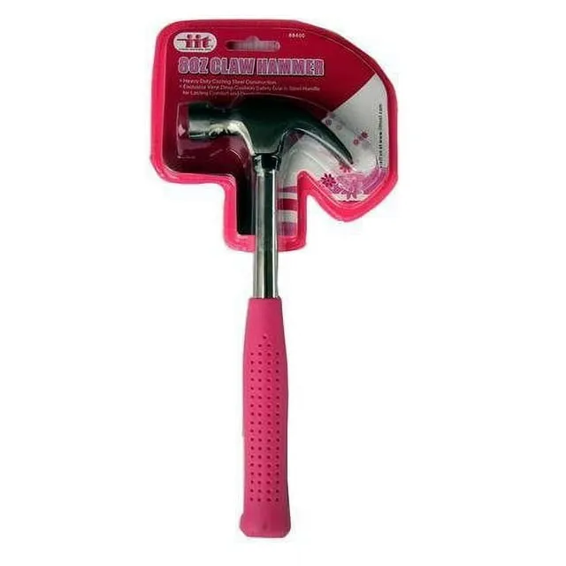 IIT 88400 Ladies 8-Ounce Claw Hammer, Pink 1 Pack, 