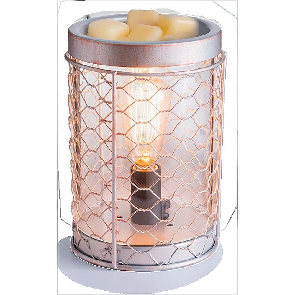 Candle Warmers Etc Fragrance Warmer, Edison Bulb Illumination, Chicken Wire