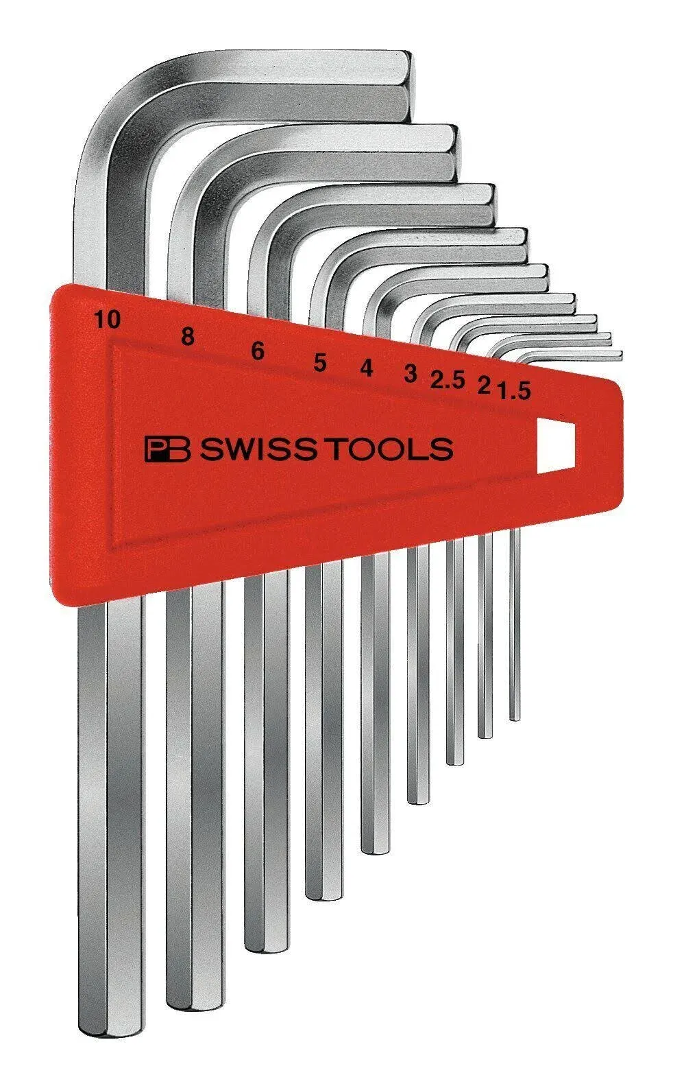 PB Swiss PB 210.H-10 Hex Key L- Wrenches, Set in a Practical Plastic Holder 9Pcs