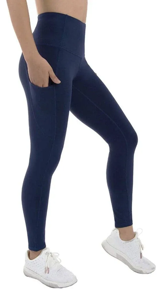 The Gym People Thick High Waist Yoga Pants with Pockets, Tummy Control Workout Running Yoga Leggings for Women